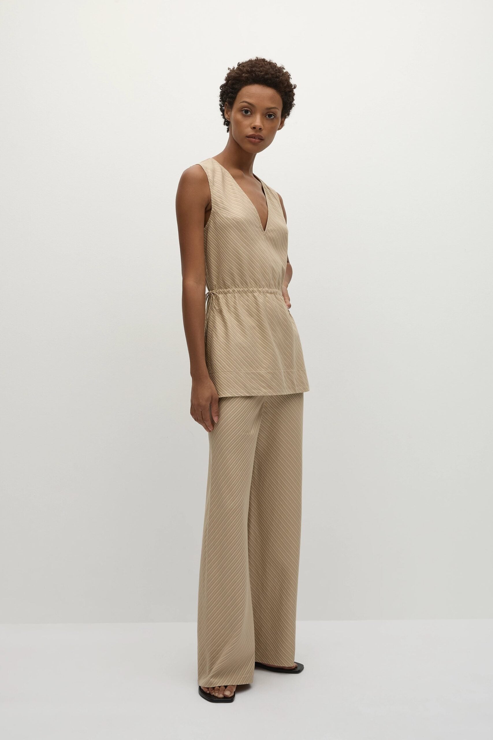MNFTB191026063544212_3 Faithfull The Brand Selan Pant Pinstripe Fawn White - Image 3