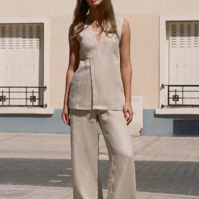 Faithfull The Brand Sanne Pant Oatmeal - Image 2