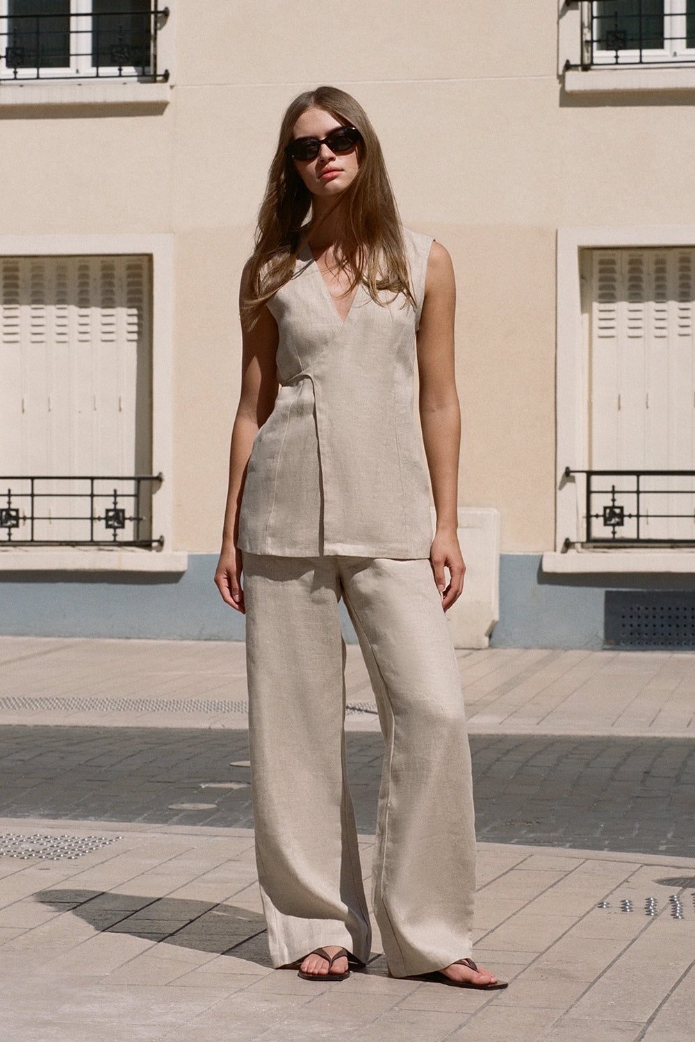 Faithfull The Brand Sanne Pant Oatmeal - Image 2