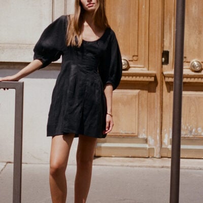 Faithfull The Brand Raynara Mini Dress Black - Image 2