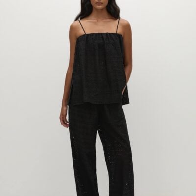 Faithfull The Brand Navia Top Agnes Broderie Anglaise Black - Image 1