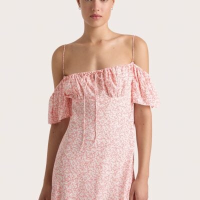 Faithfull The Brand Menton Midi Dress Calla Vermillion - Image 2