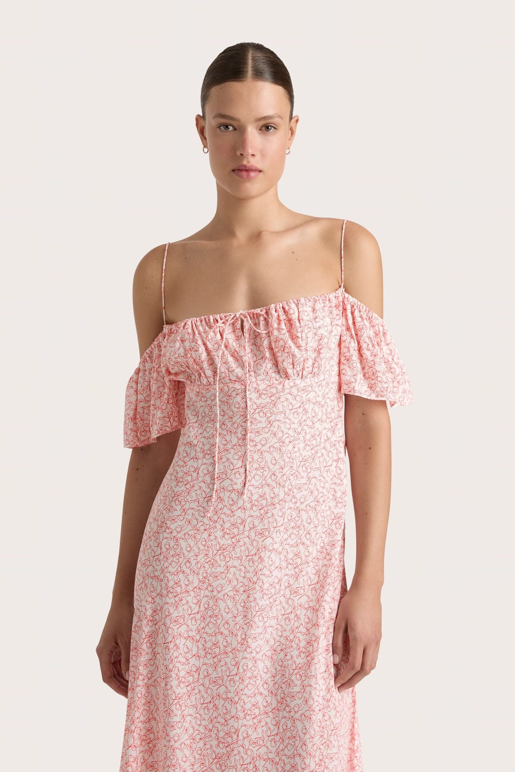 MNFTB191026063544280_2 Faithfull The Brand Menton Midi Dress Calla Vermillion - Image 2