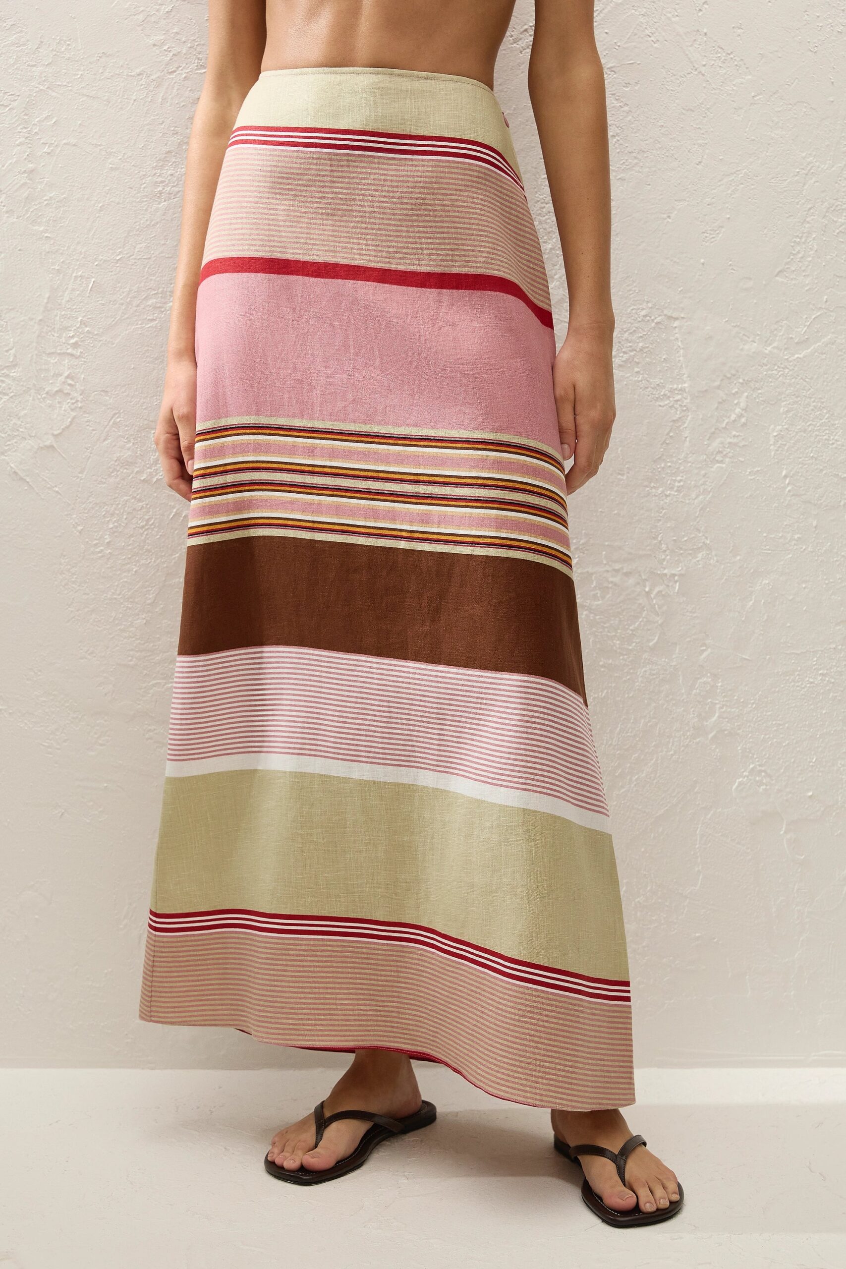 MNFTB191026063544286_2 Faithfull The Brand Martina Maxi Skirt Barragan Stripe Dusty Mauve - Image 2