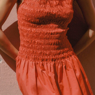Faithfull The Brand Maria Mini Dress Dusty Tomato - Image 2