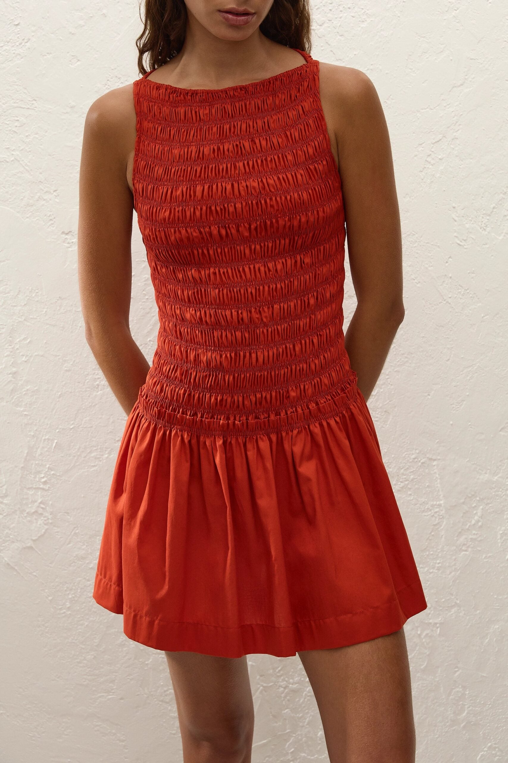 MNFTB191026063544291_3 Faithfull The Brand Maria Mini Dress Dusty Tomato - Image 3