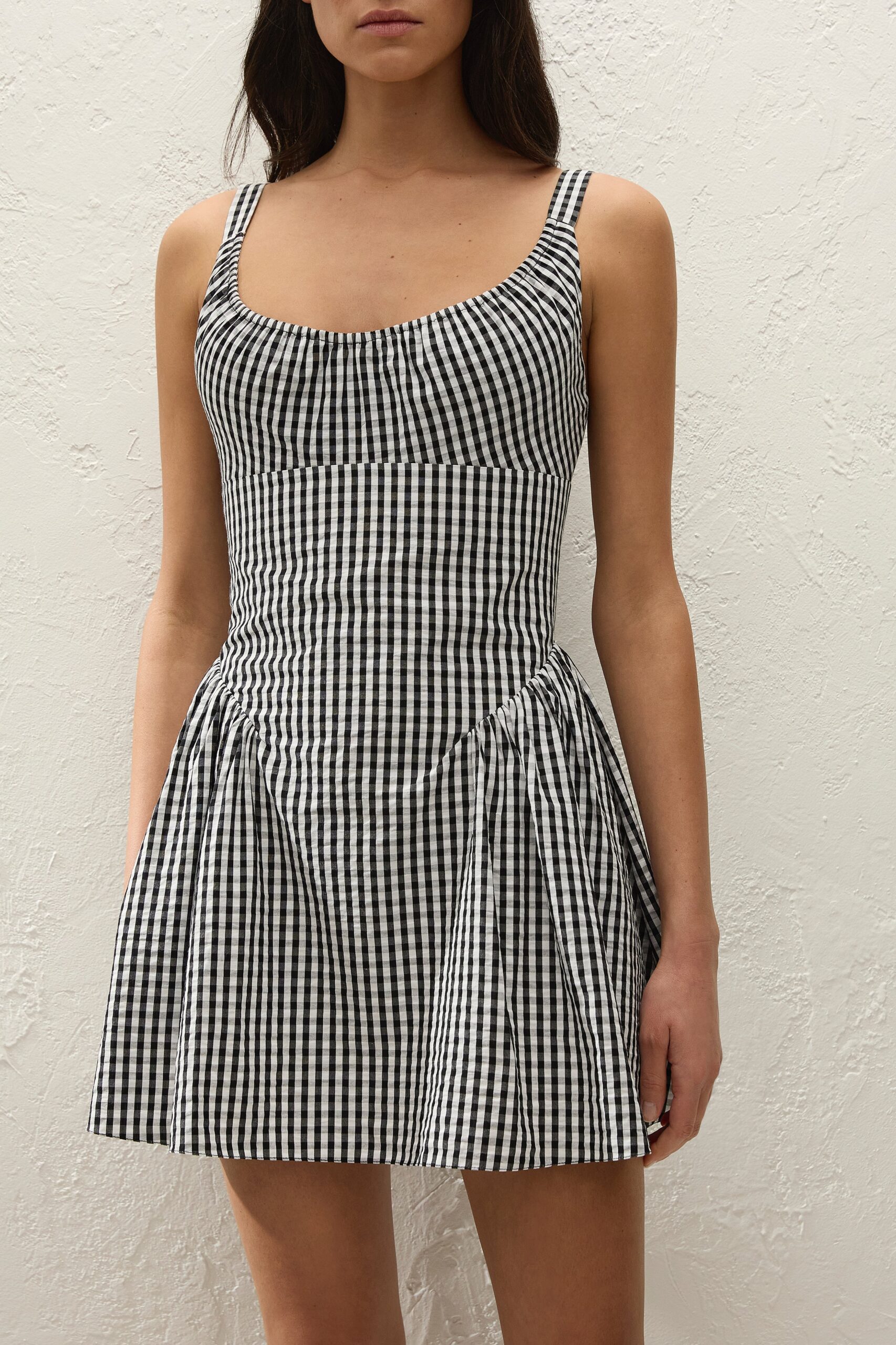 MNFTB191026063544295_2 Faithfull The Brand Marcella Mini Dress Black Textured Gingham - Image 2