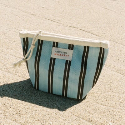 Faithfull The Brand MARKÉTT Maxi Pouch Stripe Aqua Chocolate - Image 1