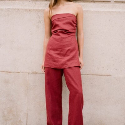 Faithfull The Brand Lulea Pant Wine - Image 2