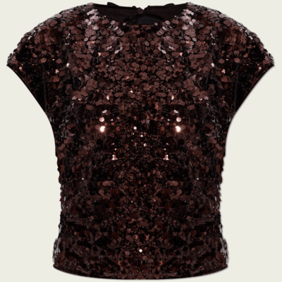 GANNI Velvet Sequin Top - Image 1
