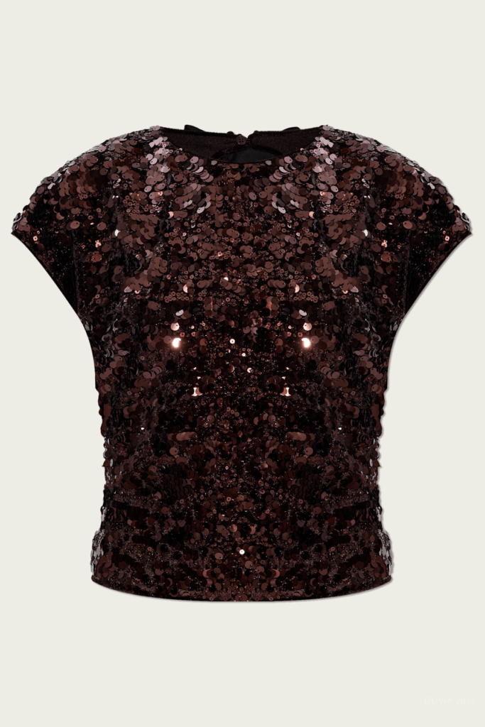GANNI Velvet Sequin Top - Image 1