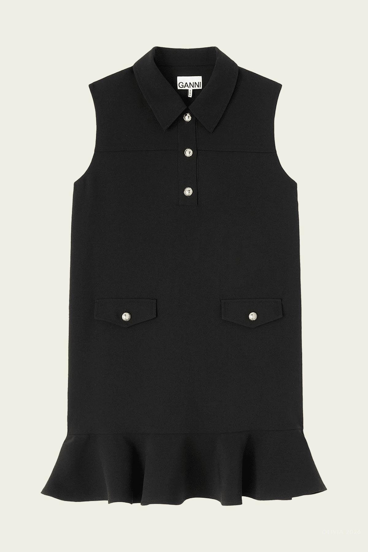 GANNI Twill Suiting Mini Dress - Image 1