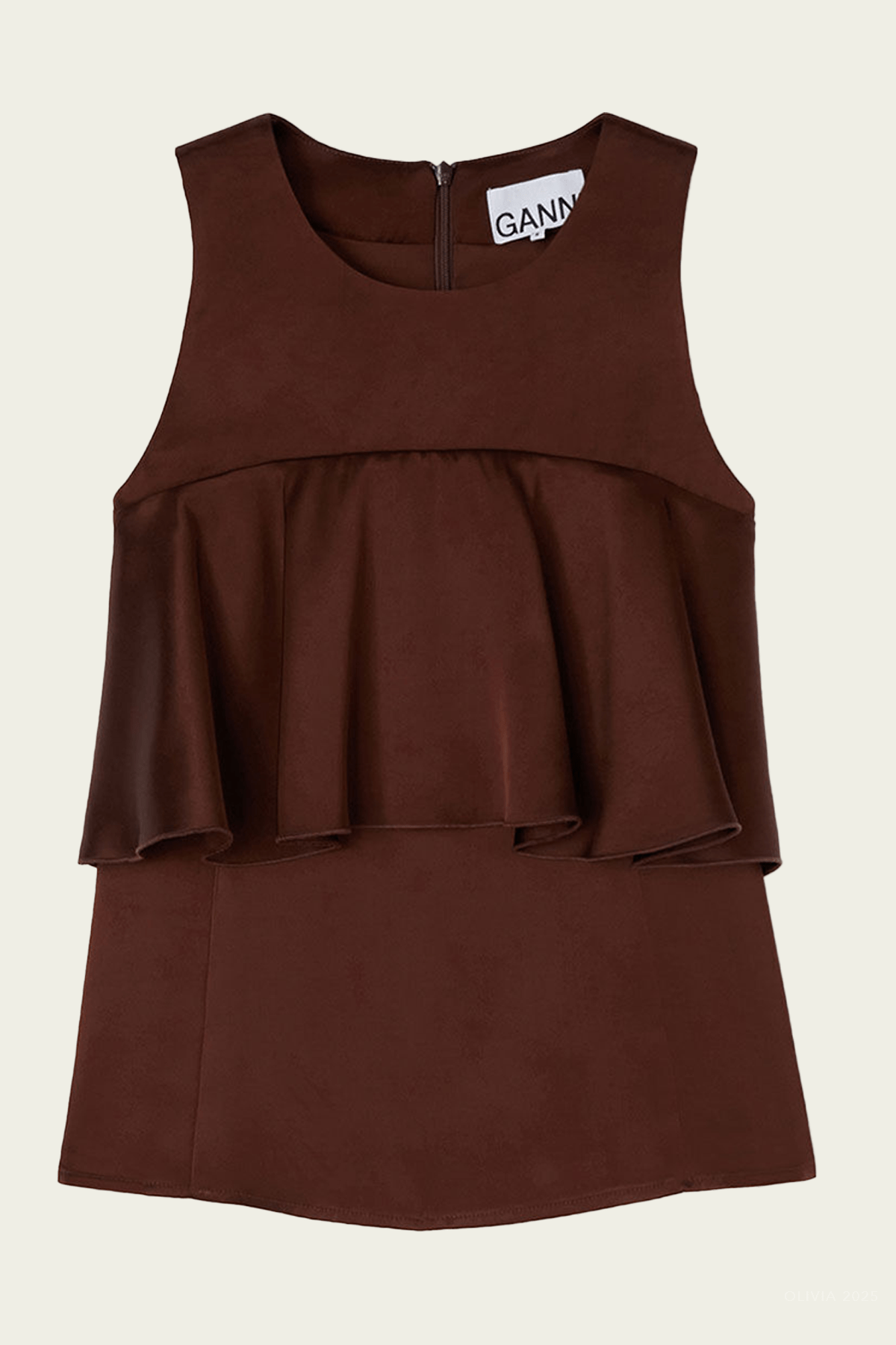 GANNI Sleeveless Ruffle Top - Image 1