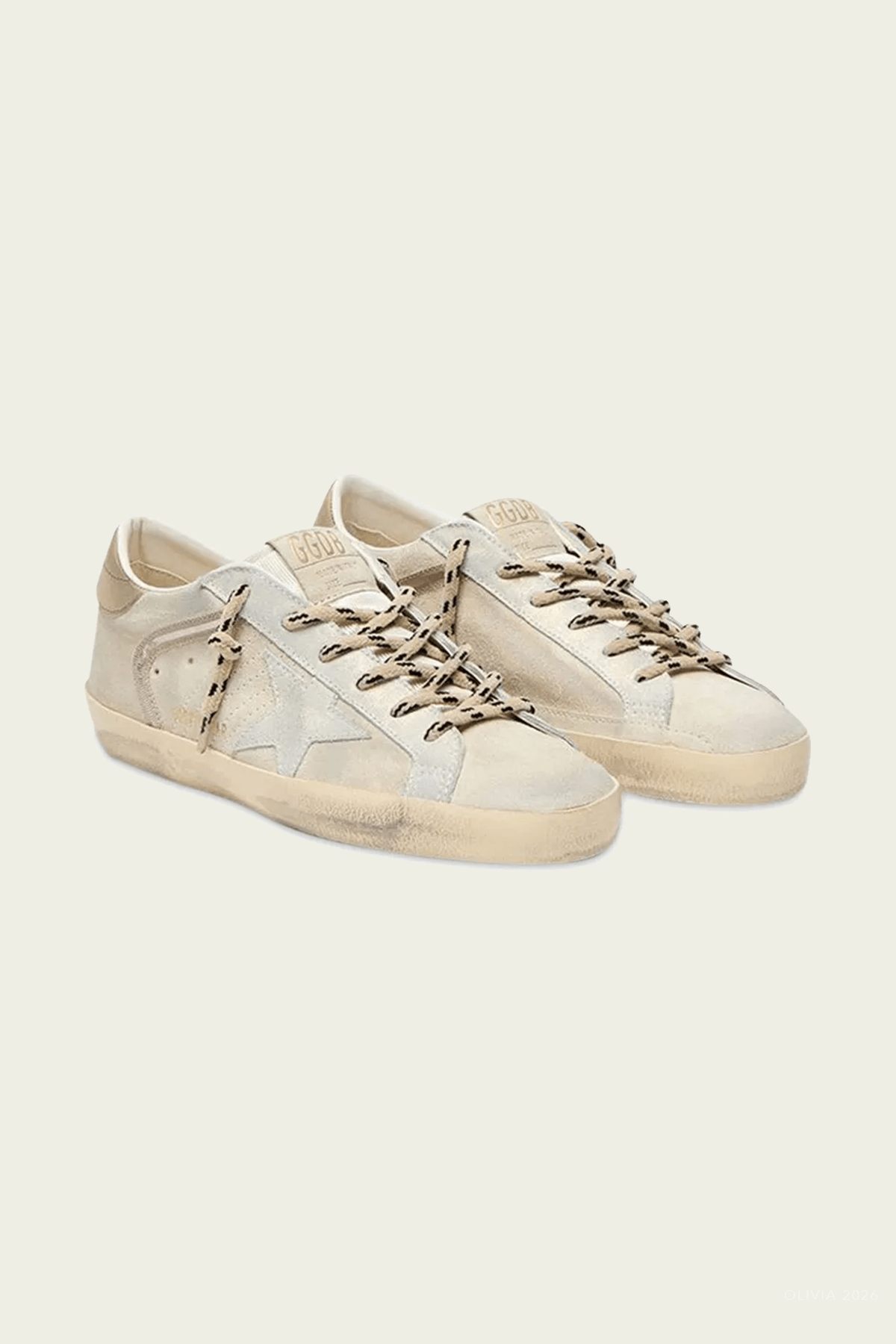 MNGOLD051026012821274_2 Golden Goose Super-Star Beige Suede Leather Sneaker - Image 2