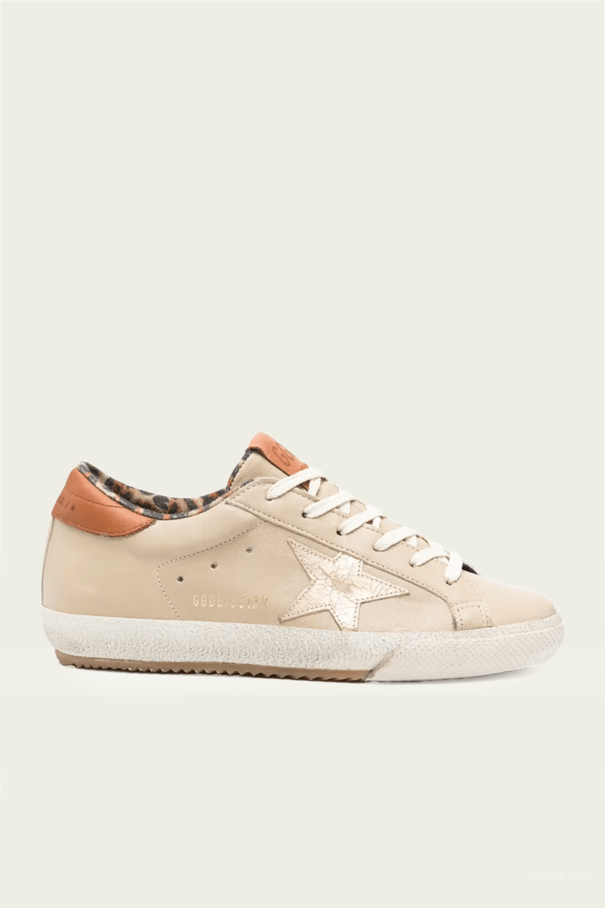 Golden Goose Super-Star Beige Platinum Leather Sneaker - Image 1