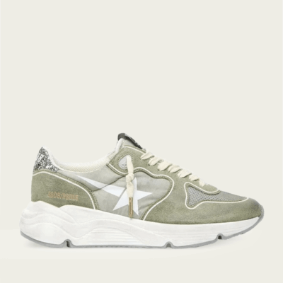 Golden Goose Running Green Suede and Nylon Sneaker - Image 1