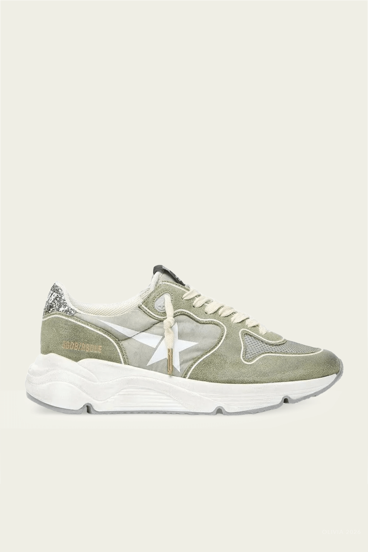 Golden Goose Running Green Suede and Nylon Sneaker - Image 1