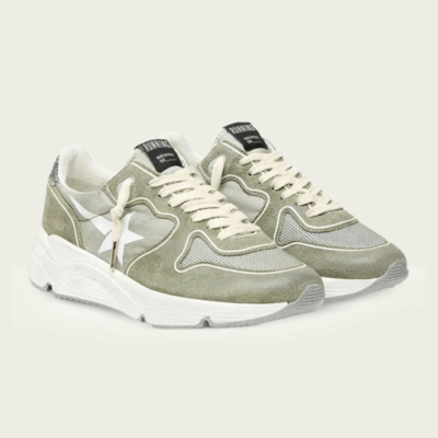 Golden Goose Running Green Suede and Nylon Sneaker - Image 2