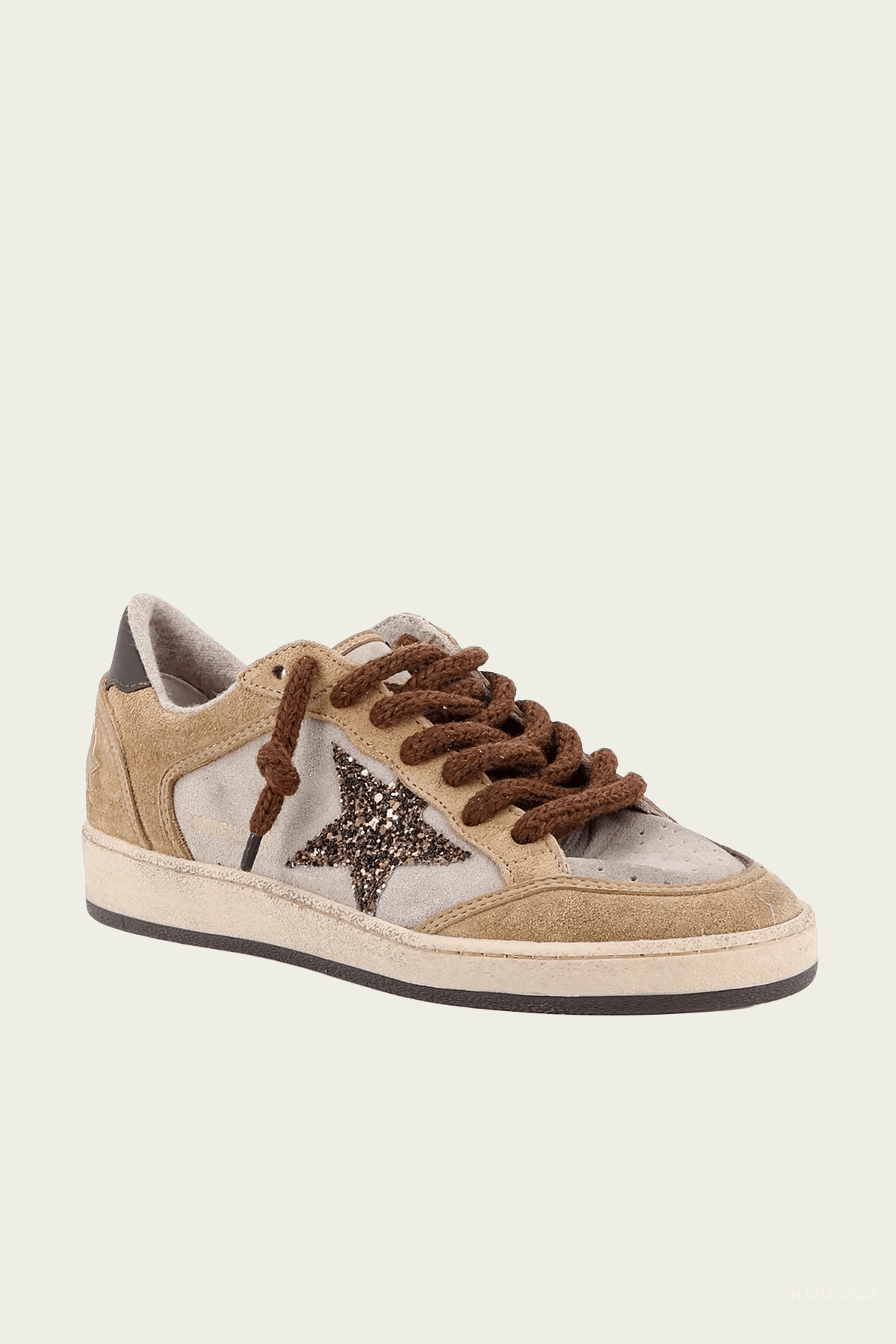 MNGOLD051026012821279_2 Golden Goose Ball-Star Brown Camel Suede Leather Sneaker - Image 2