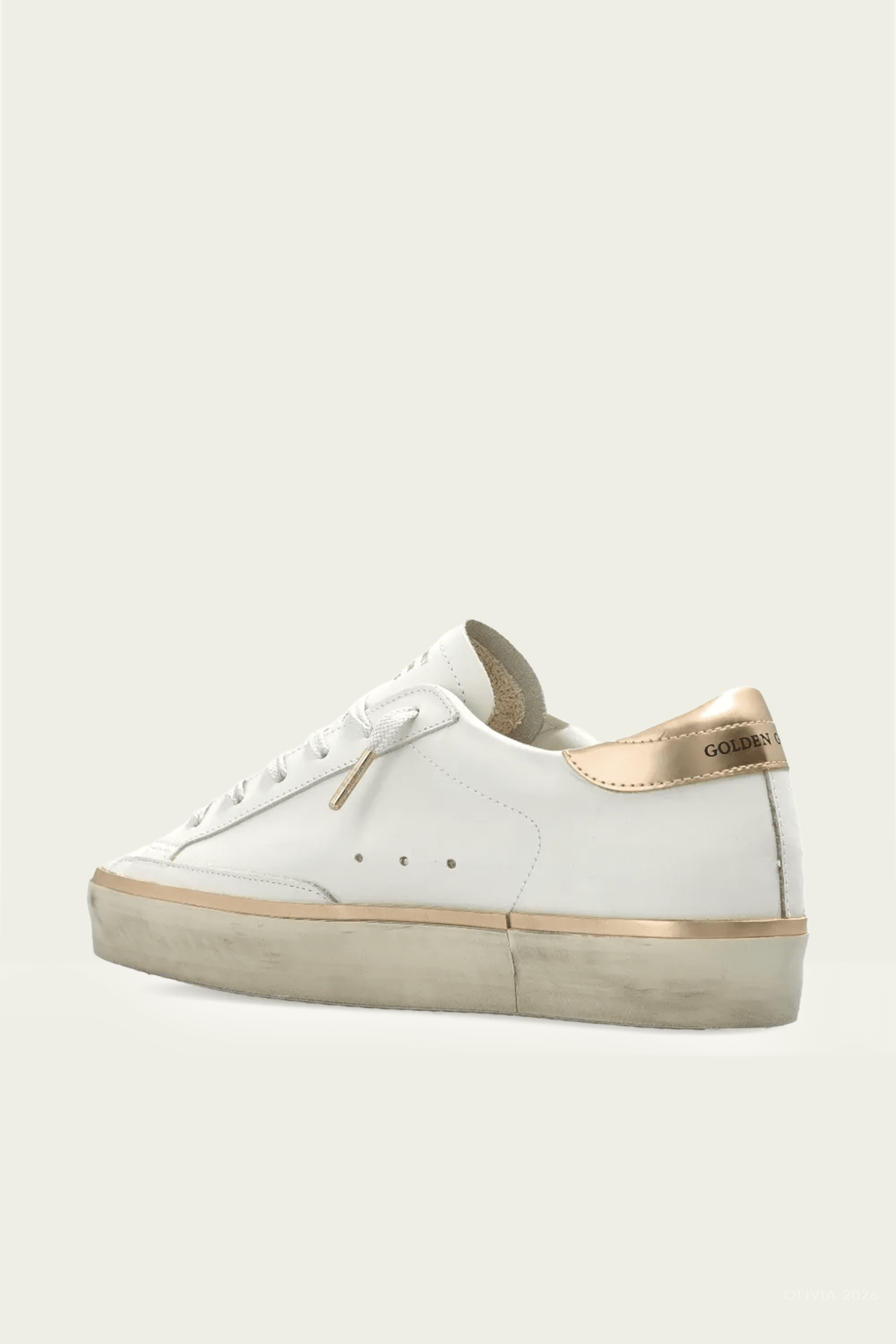 Golden Goose Hi-Star White Gold Leather Sneaker - Image 3
