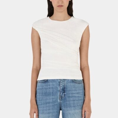 Hansen & Gretel Sago Draped Top Ivory - Image 1