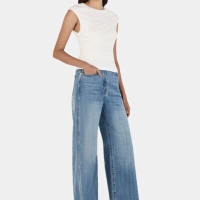 Hansen & Gretel Sago Draped Top Ivory - Image 2