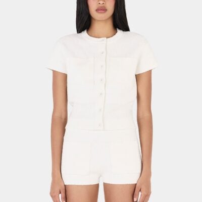 Hansen & Gretel Remy Boucle Top Ivory - Image 1