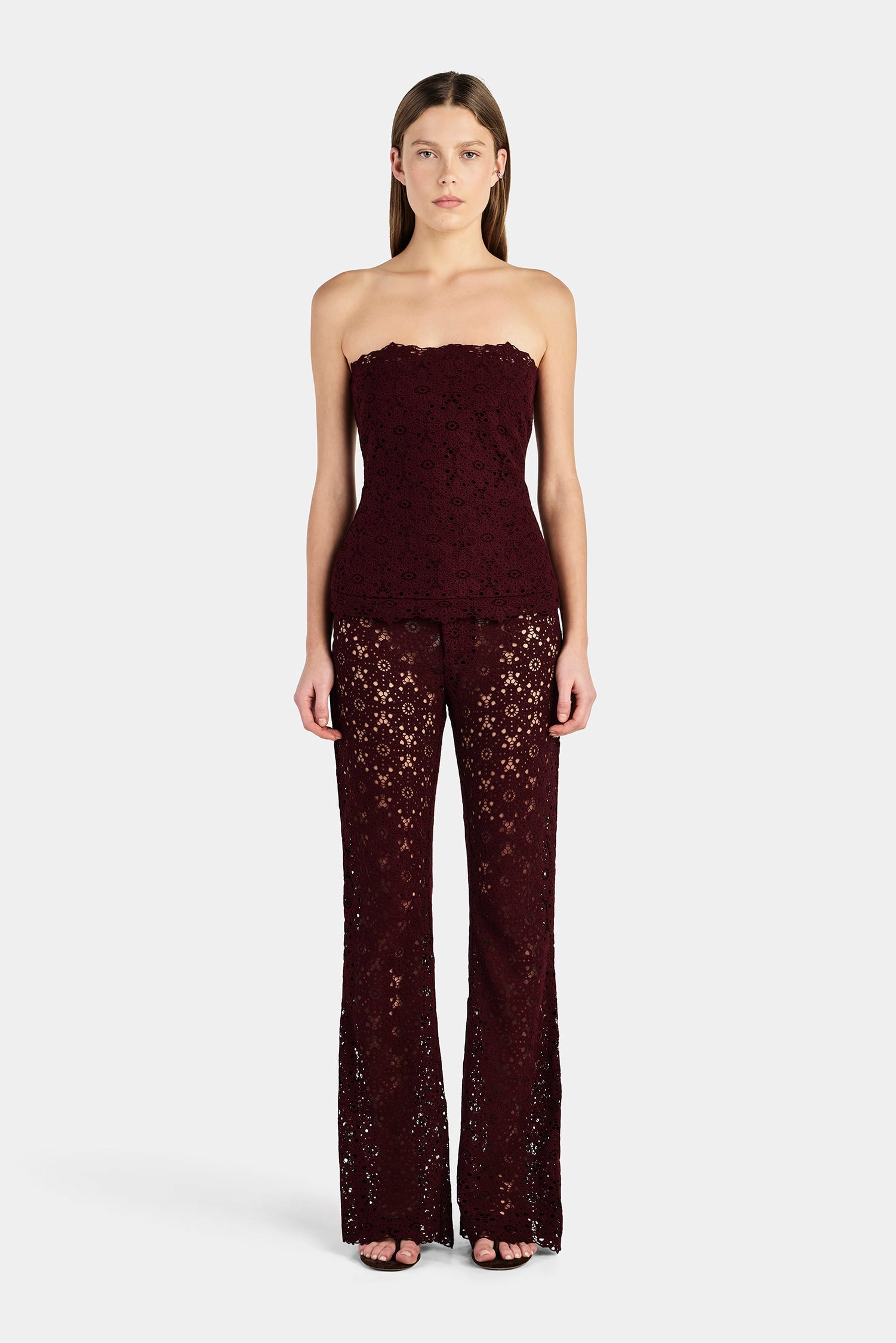 Hansen & Gretel Pyper Lace Pant Wine - Image 1