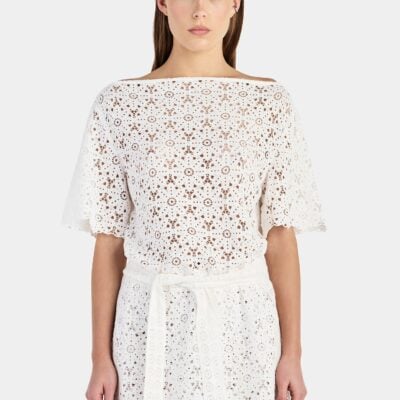 Hansen & Gretel Marla Lace Tunic Top Ivory - Image 1