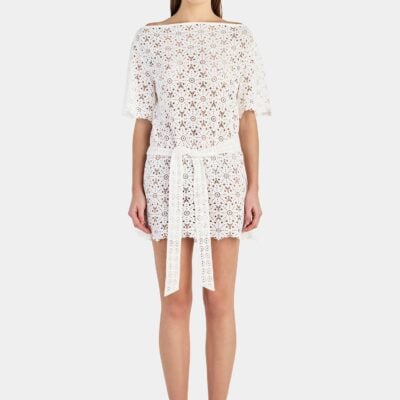 Hansen & Gretel Marla Lace Tunic Top Ivory - Image 2