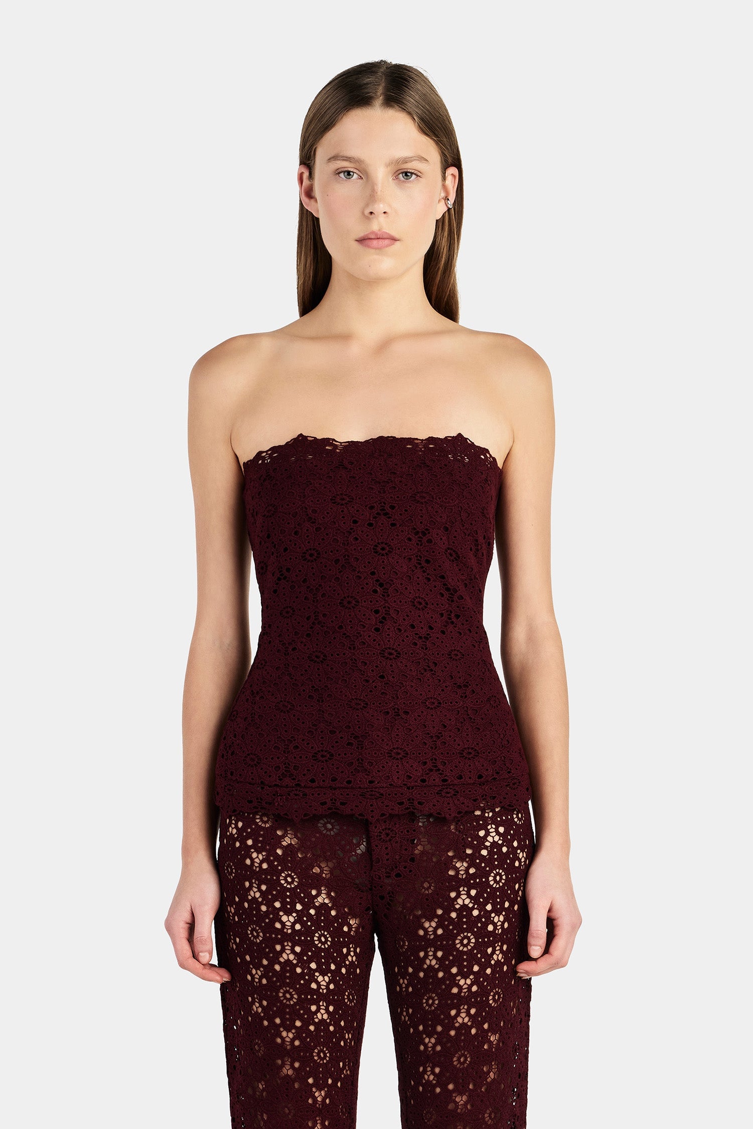Hansen & Gretel Loco Lace Bustier Wine - Image 1