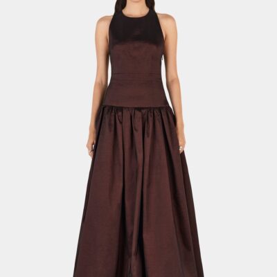 Hansen & Gretel Iris Taffeta Gown Choc - Image 1