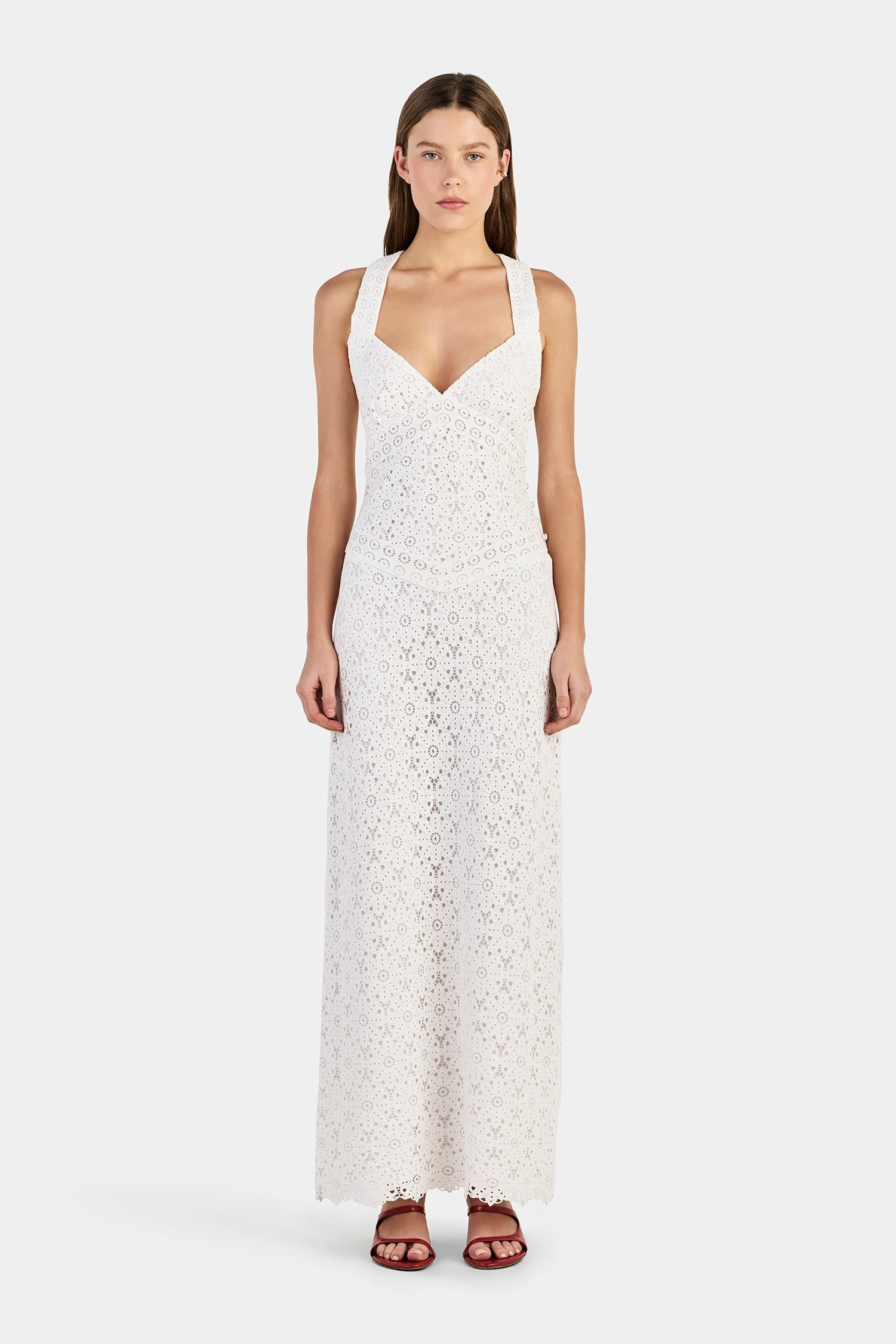 Hansen & Gretel Cody Crochet Maxi Dress Ivory - Image 1
