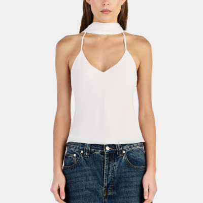 Hansen & Gretel Ari Halter Top Ivory - Image 1
