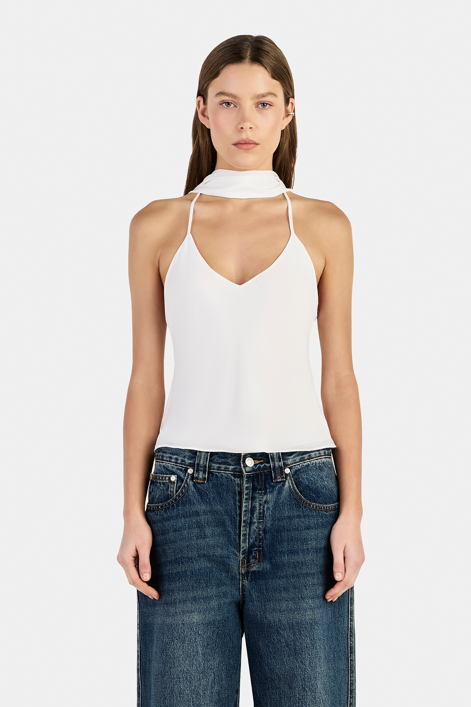 Hansen & Gretel Ari Halter Top Ivory - Image 1