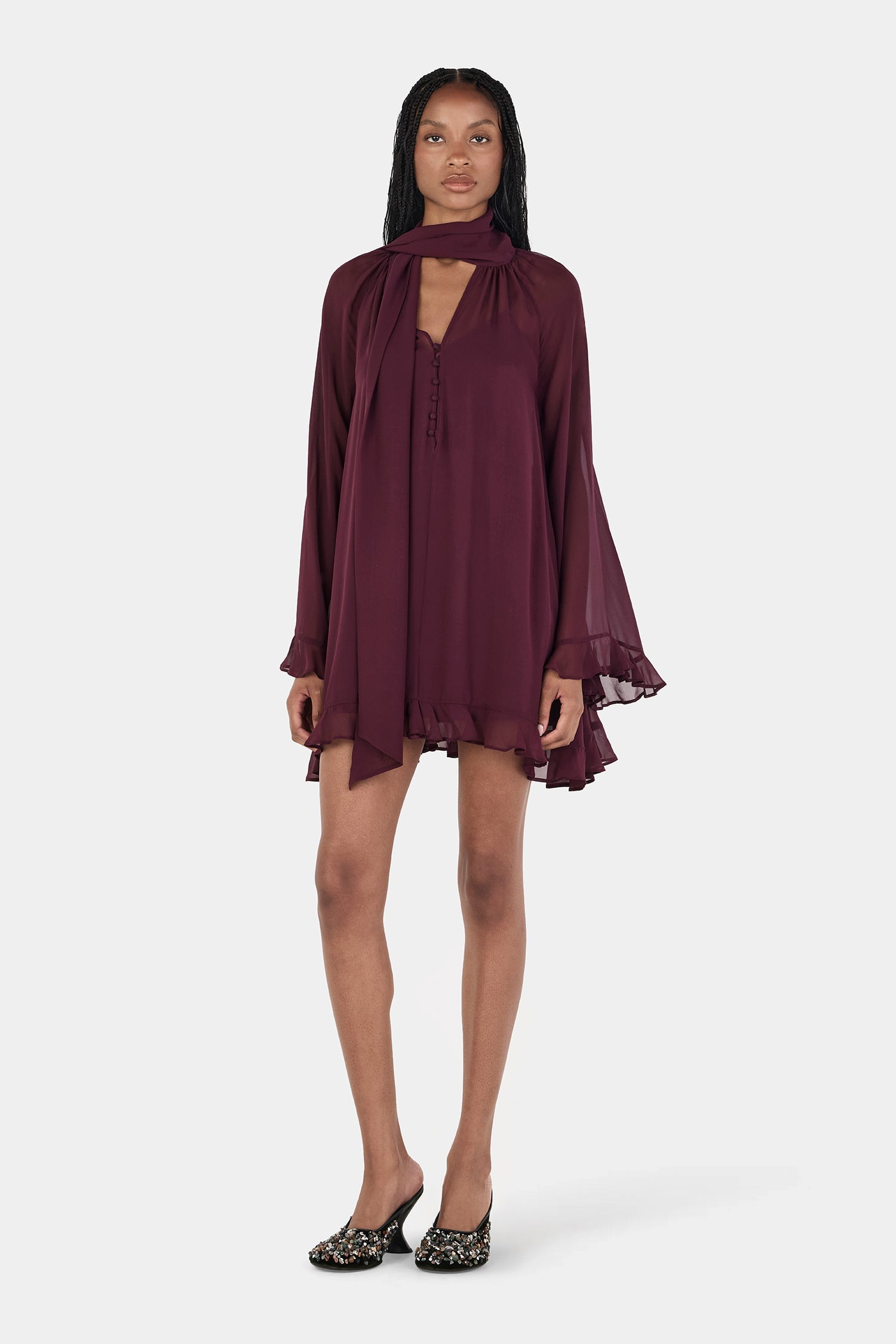 Hansen & Gretel Willow Mini Dress Pinot - Image 1
