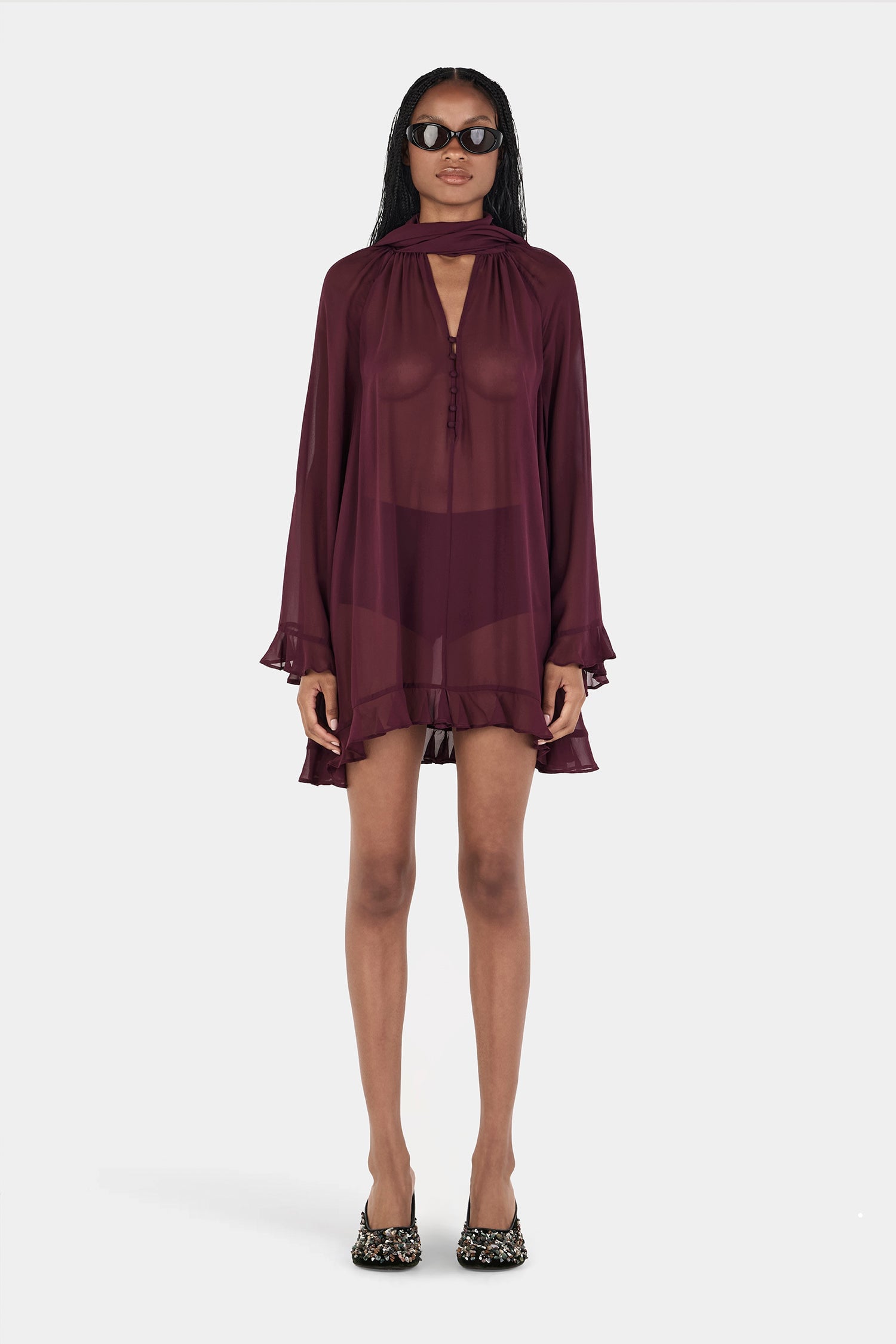 Hansen & Gretel Willow Mini Dress Pinot - Image 3