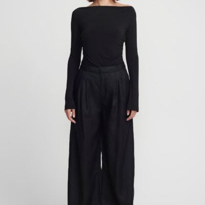Hansen & Gretel Tyrell Jersey Top Black - Image 1