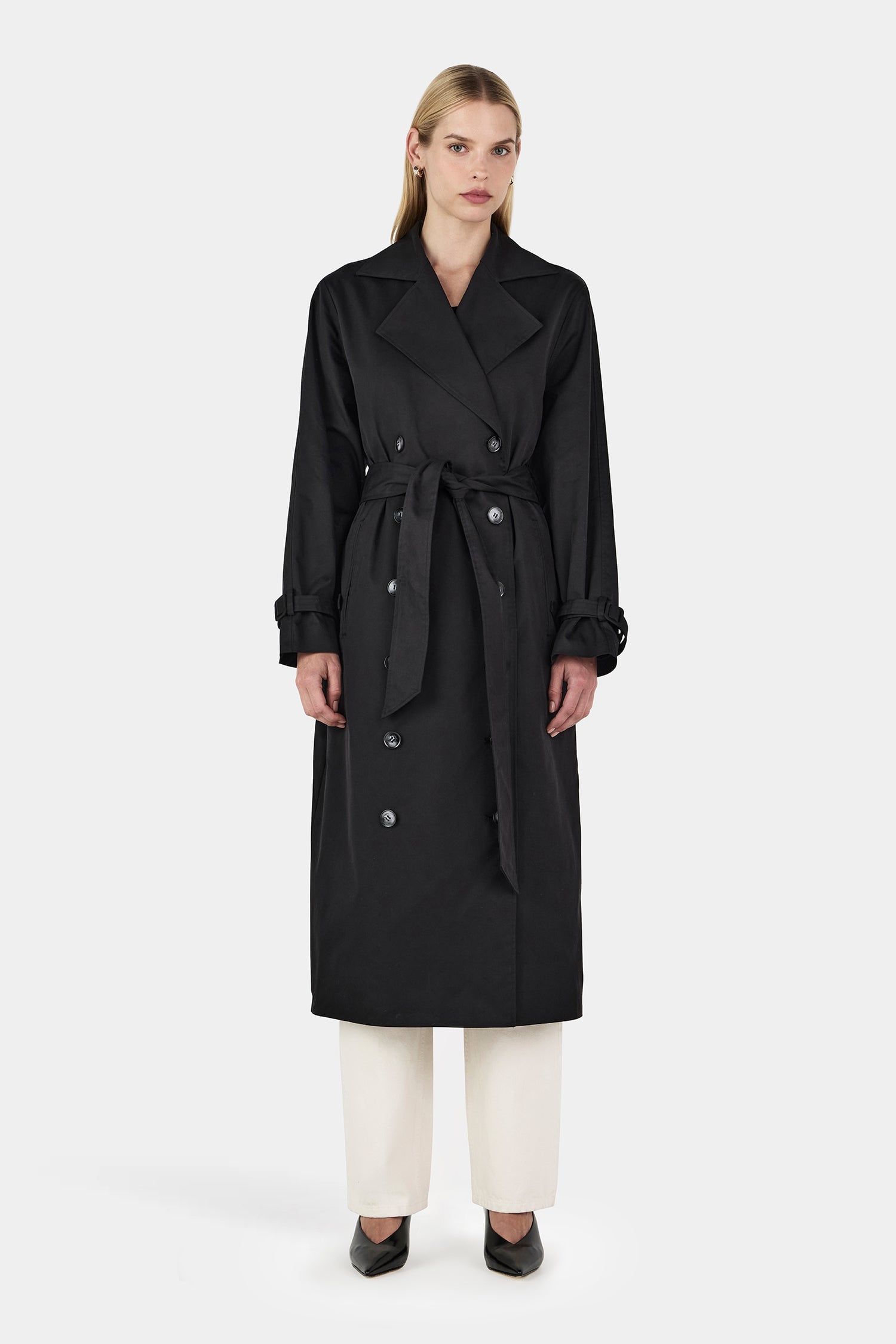 Hansen & Gretel Teddy Trench Coat Black - Image 1