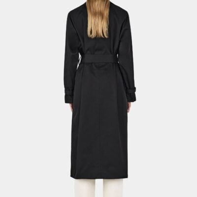 Hansen & Gretel Teddy Trench Coat Black - Image 2