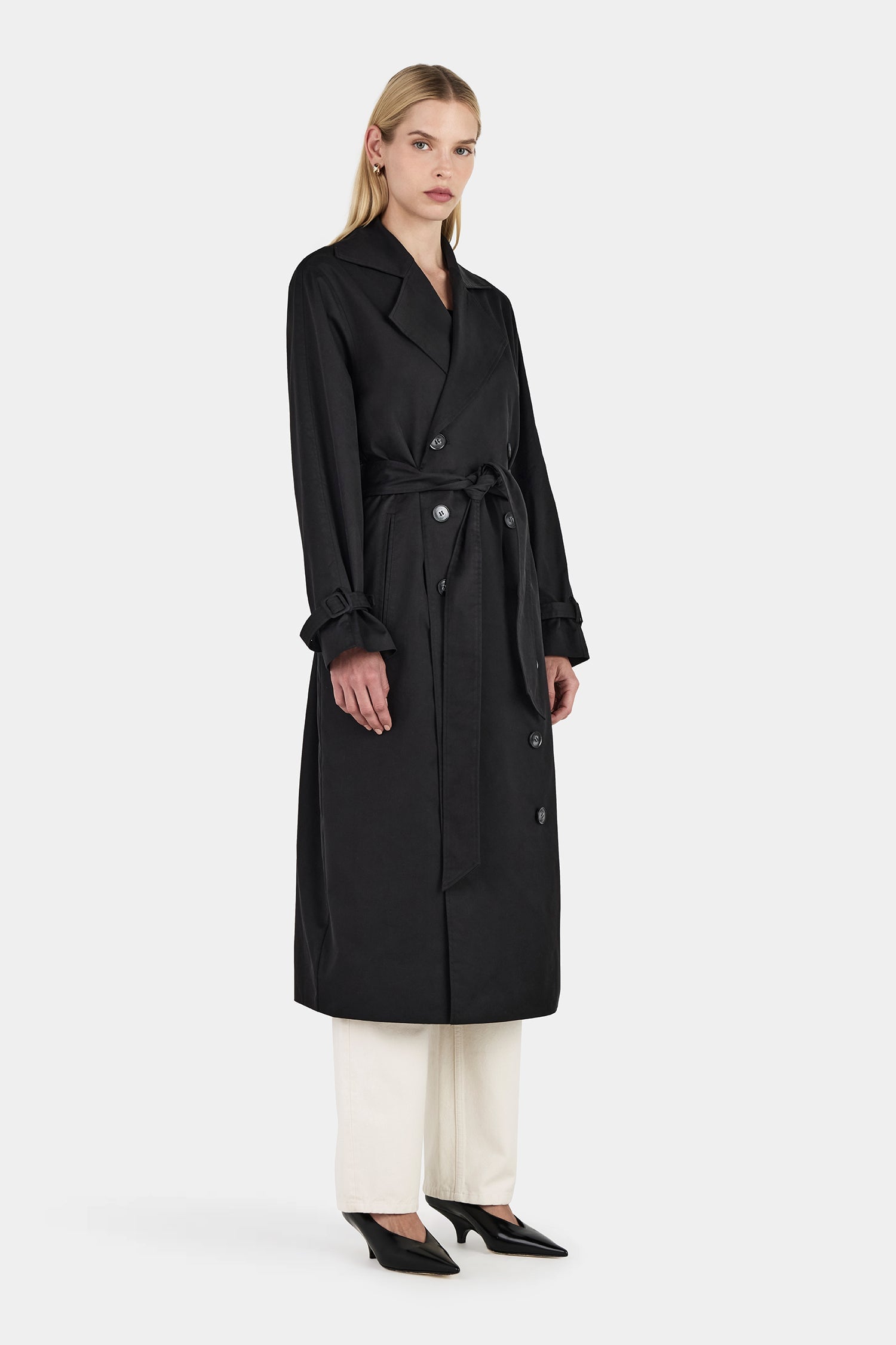 MNHAG051026015908059_3 Hansen & Gretel Teddy Trench Coat Black - Image 3