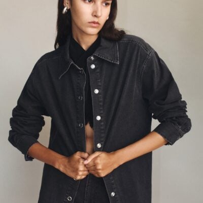 Hansen & Gretel Taylor Chambray Shirt Charcoal Chambray - Image 2