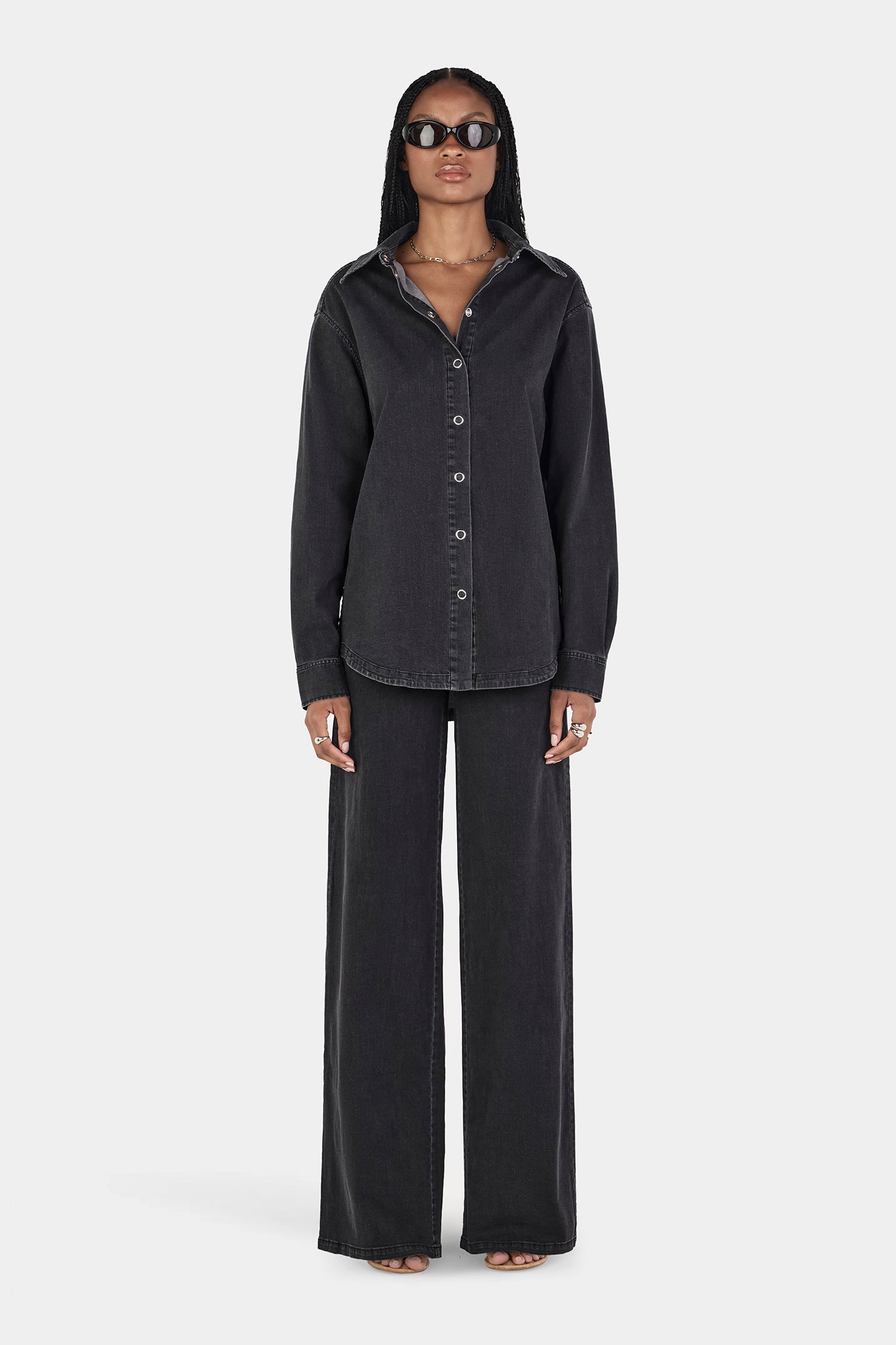 MNHAG051026015908061_3 Hansen & Gretel Taylor Chambray Shirt Charcoal Chambray - Image 3