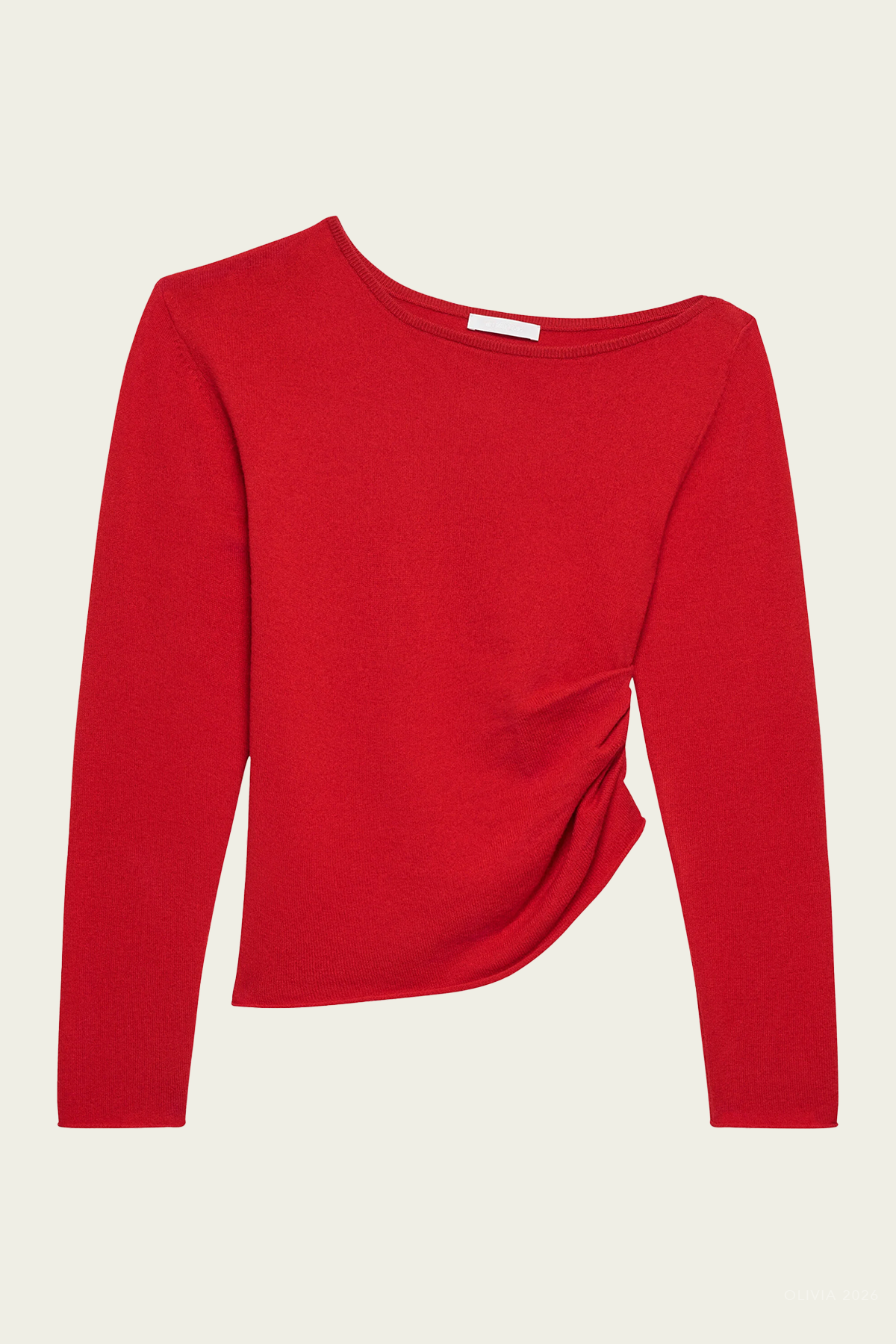 Helmut Lang Draped Asymmetrical Wool Top - Image 1