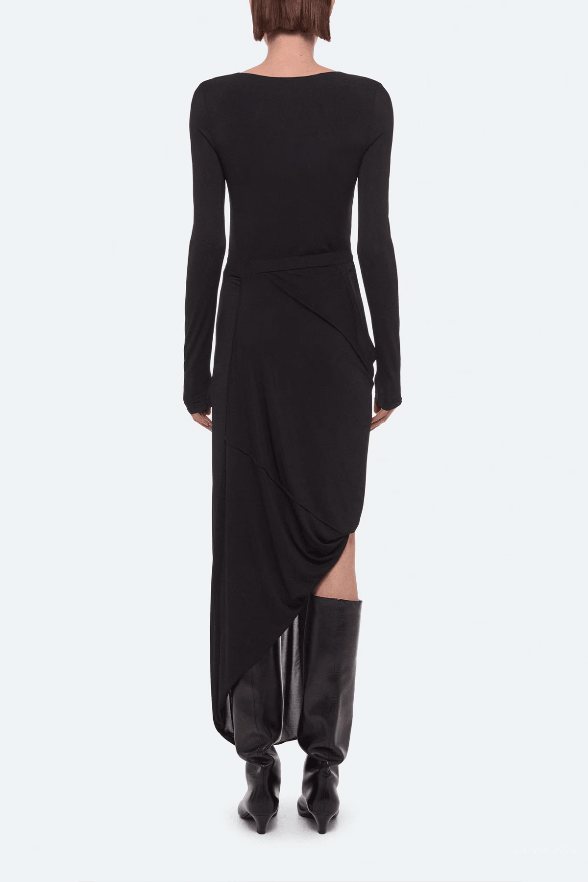 MNHELM041026050703394_3 Helmut Lang Long-Sleeve Twisted Drape Dress - Image 3