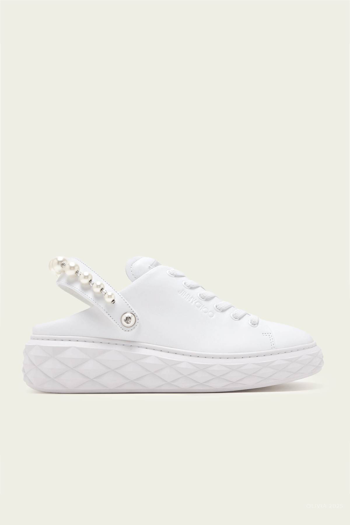 Jimmy Choo Diamond Maxi Pearl Slingback Trainers - Image 1