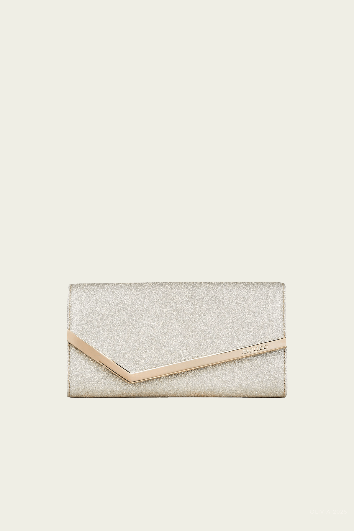 Jimmy Choo Emmie Dusty Glitter Clutch Bag - Image 1