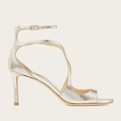 Jimmy Choo Azia 75 Glitter Leather Sandals - Image 1