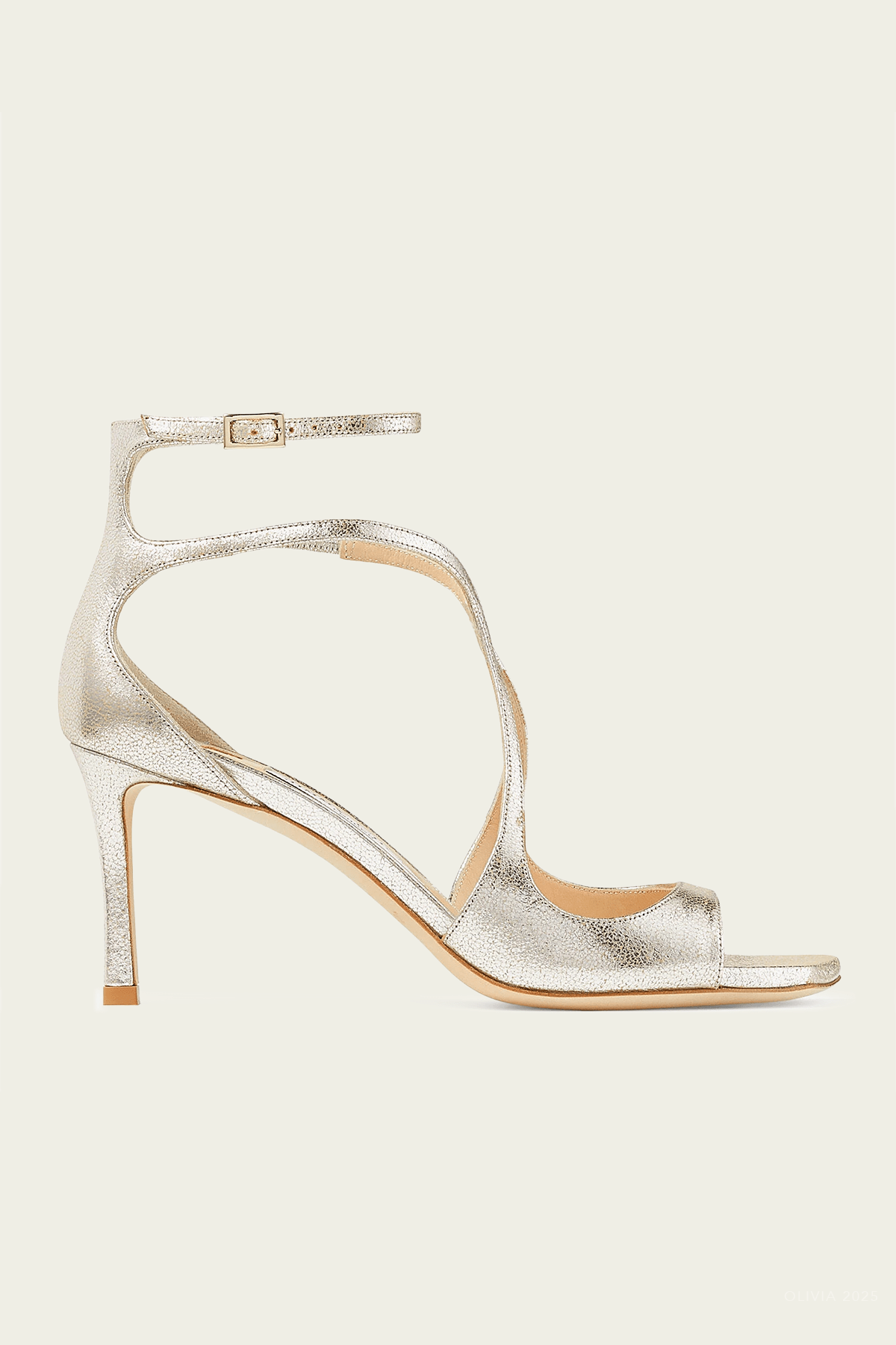 Jimmy Choo Azia 75 Glitter Leather Sandals - Image 1