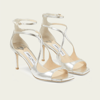 Jimmy Choo Azia 75 Glitter Leather Sandals - Image 2